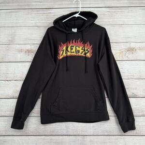 Delta Skegss Logo Hoodie Sweatshirt Mens Large Black Red Yellow